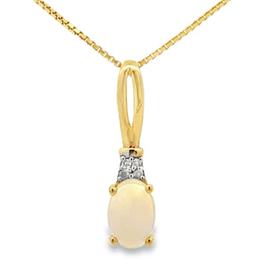 .02ct Opal Diamond Fashion Pendants 10KT Yellow Gold