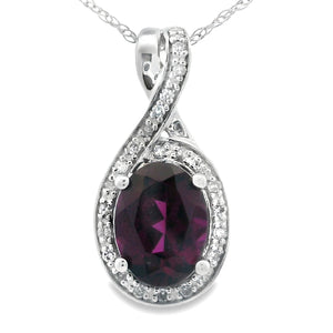 1.61ct Garnet Diamond Fashion Pendants 14KT White Gold