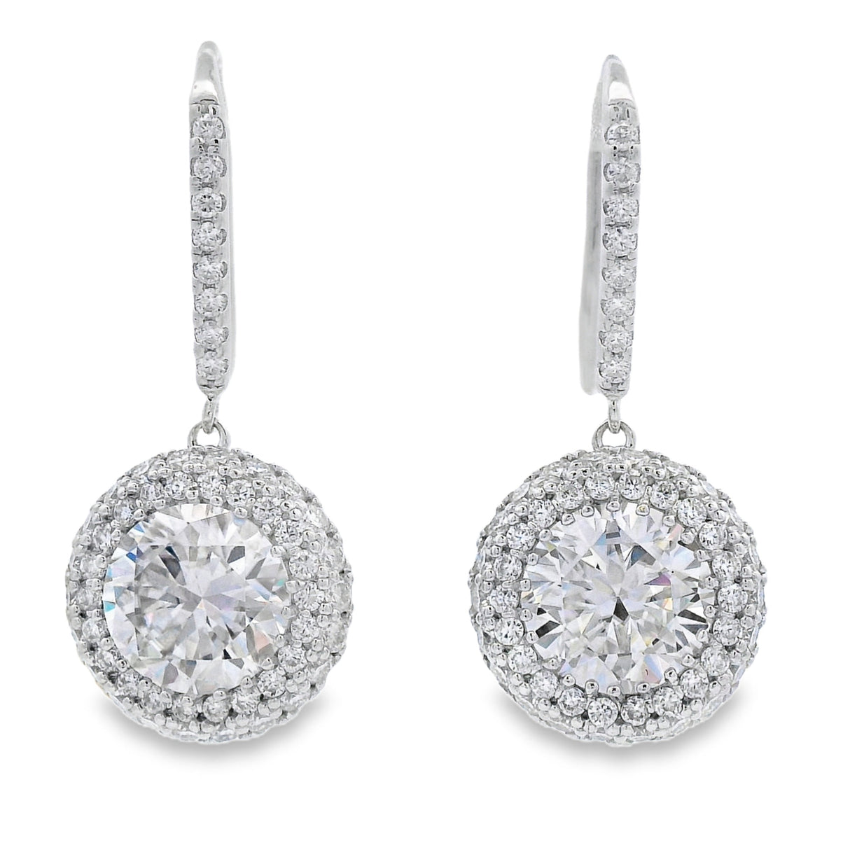 8.33ct Moissanite Dangle Earrings Sterling Silver