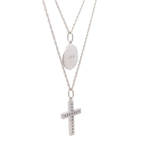 .20ct Diamond Cross Religious Pendant Sterling Silver