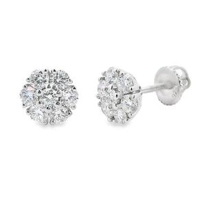 1.32ct Lab Grown Diamond Earrings Sterling Silver