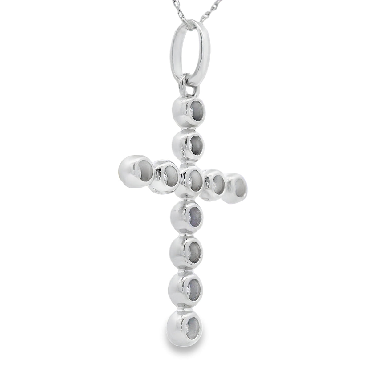 .50ct Diamond Cross Religious Pendant 14KT White Gold