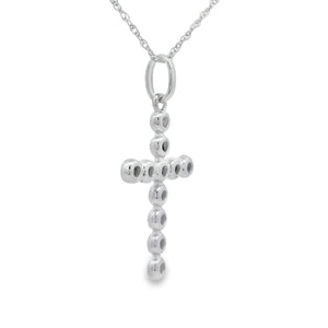.15ct Diamond Cross Religious Pendant 14KT White Gold