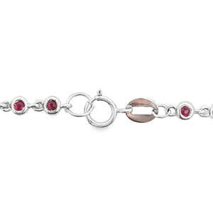 .89ct Ruby Diamond Bracelet 14KT White Gold