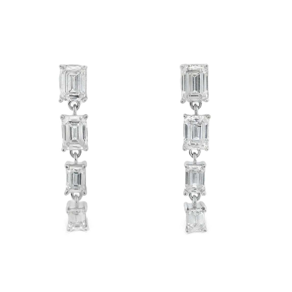 Lab Grown Diamond Dangle Earrings 14KT White Gold