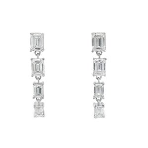 Lab Grown Diamond Dangle Earrings 14KT White Gold