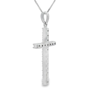 .25ct Diamond Cross Religious Pendant 14KT White Gold
