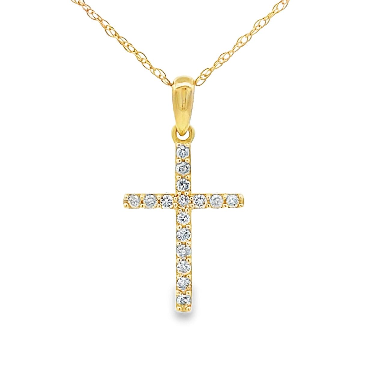 .11ct Diamond Cross Religious Pendant 14KT Yellow Gold