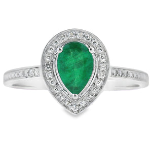 .42ct Emerald Diamond Ring 10KT White Gold