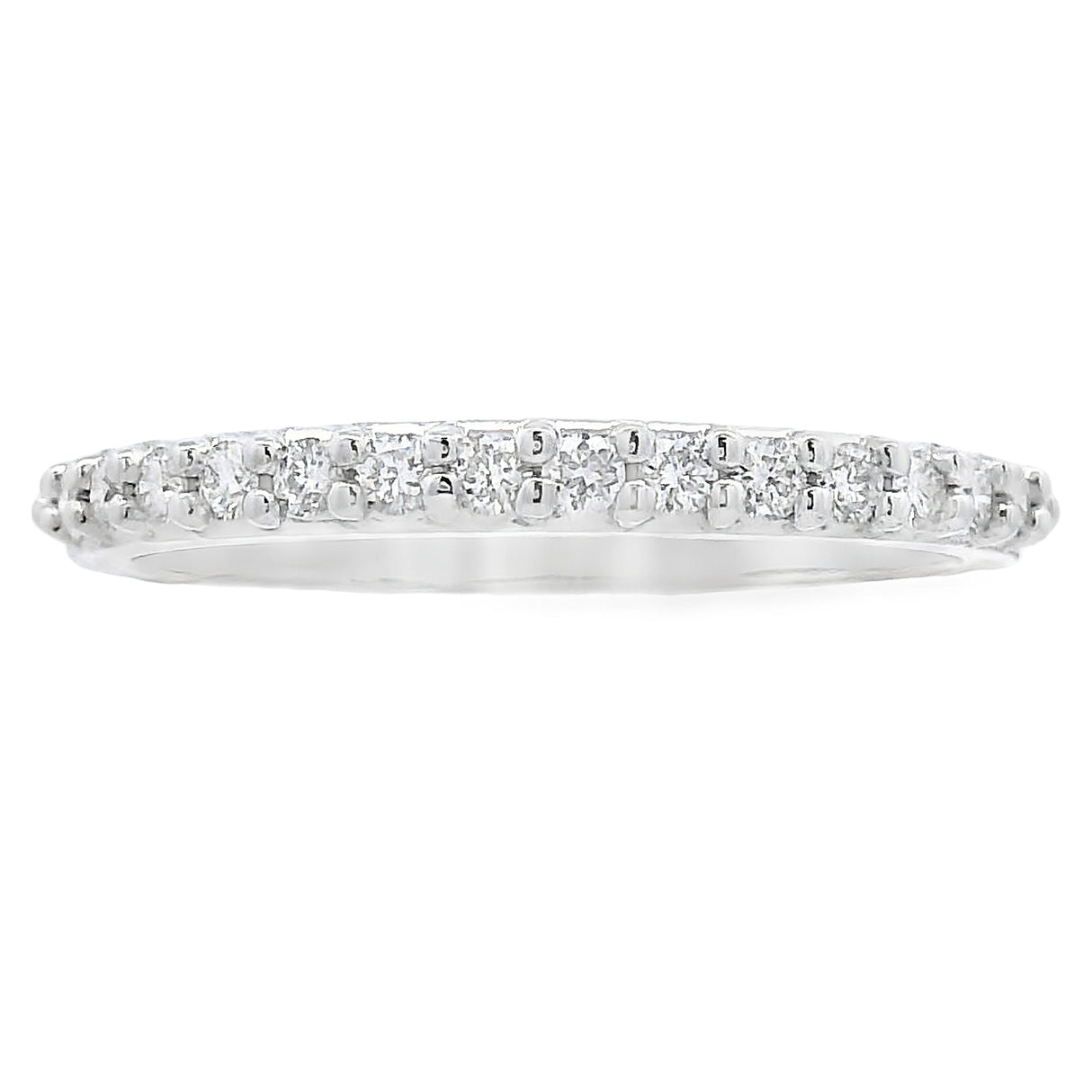 Genuine .25ct Diamond Wedding Band Ring 14KT White Gold