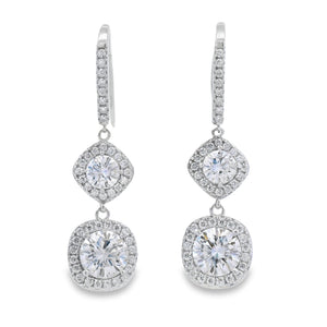 8.51ct Moissanite Dangle Earrings Sterling Silver