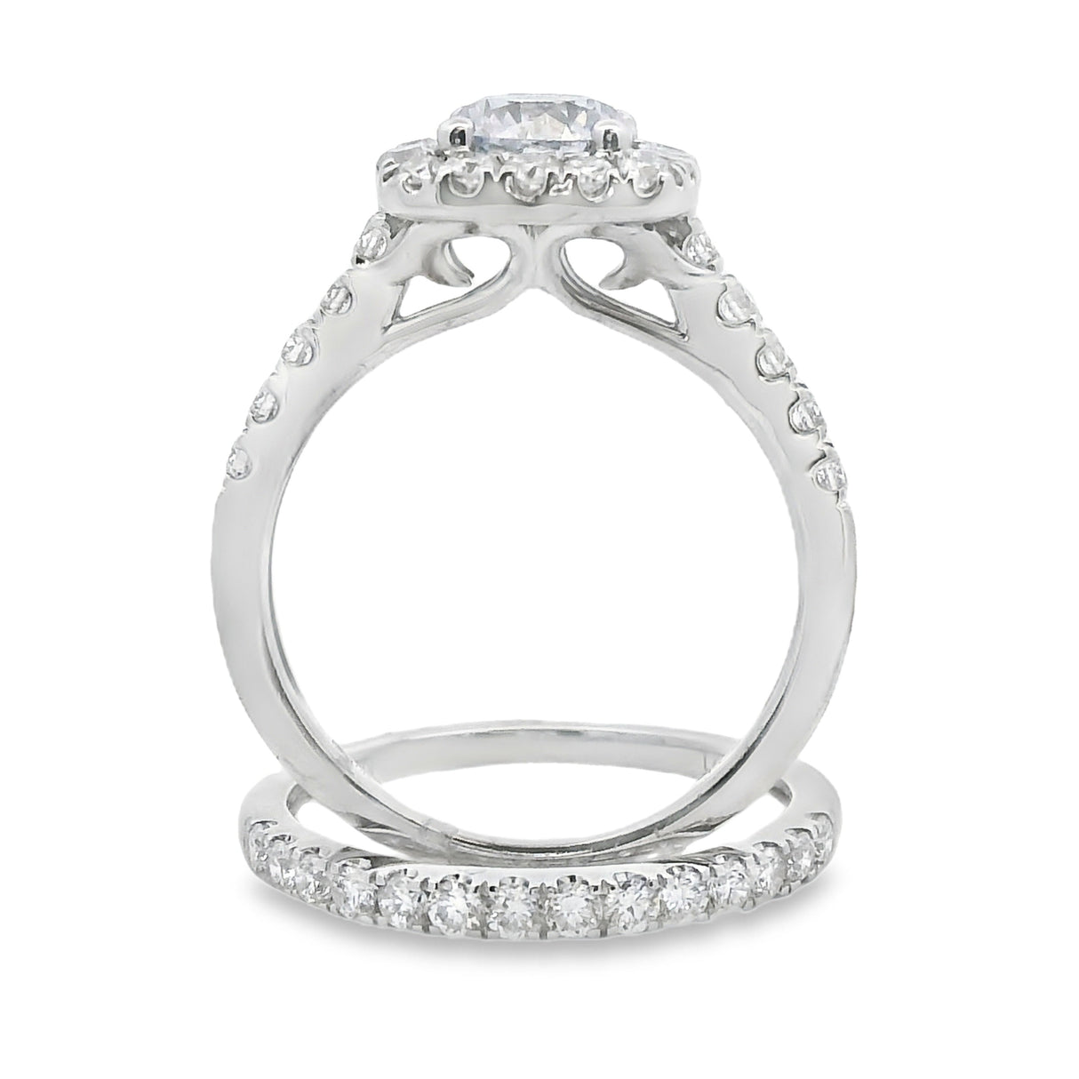 Lab Grown Diamond Engagement Ring Set 10KT White Gold