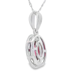 .58ct Garnet Diamond Fashion Pendants 10KT White Gold