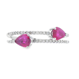 .64ct Ruby Diamond Ring 14KT White Gold