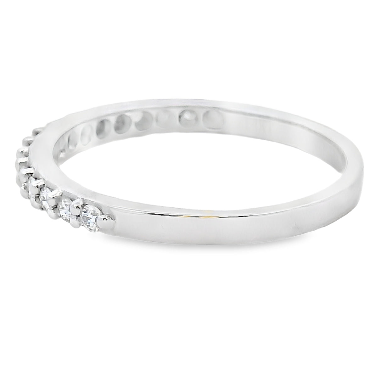 Natural .25ct Diamond Wedding Band Ring 14KT White Gold