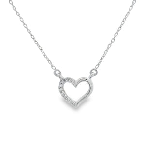 .03ct Diamond Heart Love Pendant 14KT White Gold