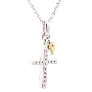 .15ct Diamond Cross Religious Pendant Sterling Silver