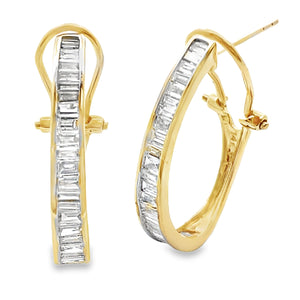 1.00ct Lab Grown Diamond Hoop Earrings 14KT Yellow Gold