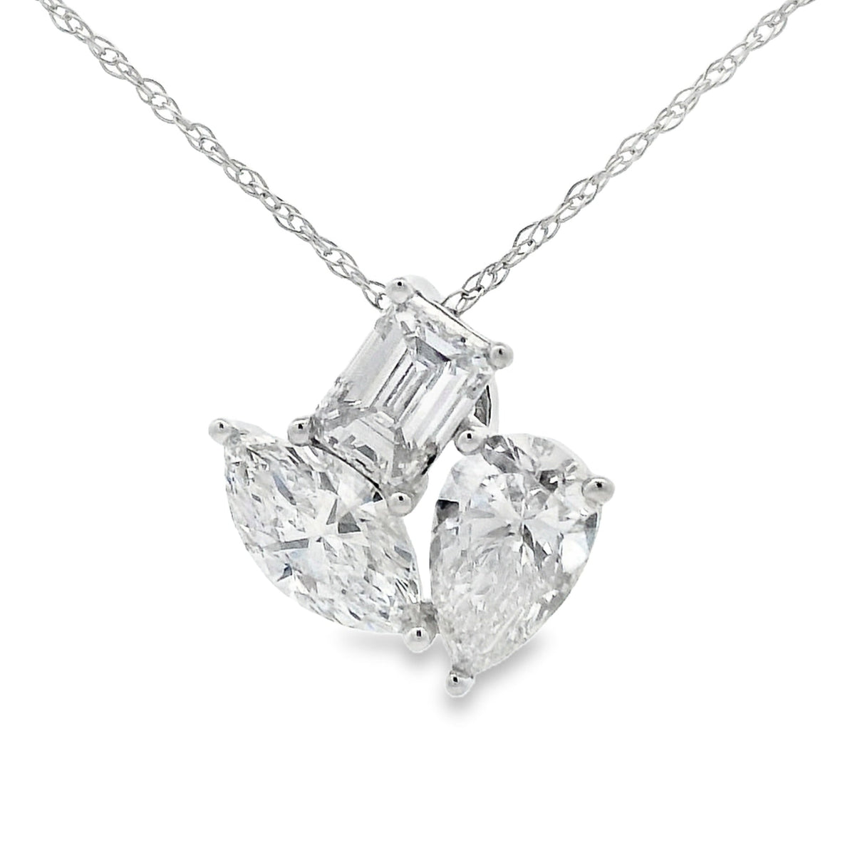 Lab Grown Diamond Fashion Pendants 14KT White Gold