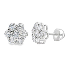 1.87ct Lab Grown Diamond Earrings Sterling Silver