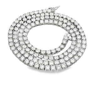 15.14ct Moissanite Tennis Necklace Sterling Silver