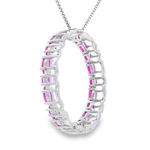 Created Ruby Circle of Love Pendant Sterling Silver