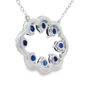 Sapphire Diamond Fashion Pendants 14KT White Gold