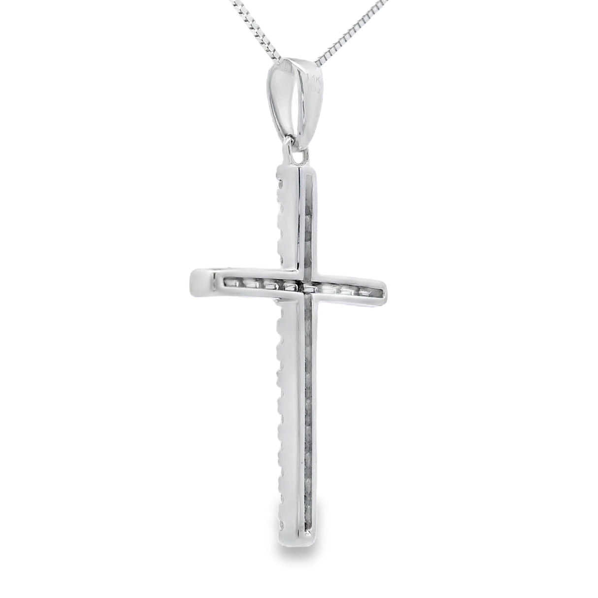 .21ct Diamond Cross Religious Pendant 14KT White Gold