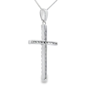 .21ct Diamond Cross Religious Pendant 14KT White Gold