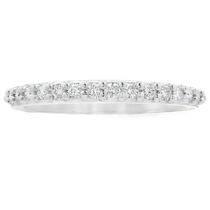 Natural .25ct Diamond Wedding Band Ring 14KT White Gold