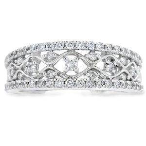 .50ct Diamond Fashion band rings 10KT White Gold