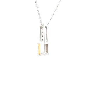 .06ct Citrine Diamond Fashion Pendants 10KT White Gold