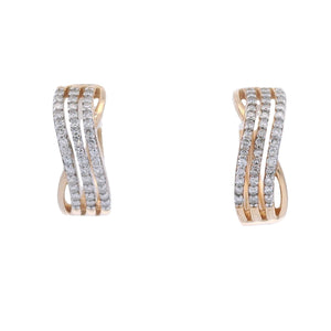 Natural .25ct Hoop Earrings Gold plated Sterling Silver