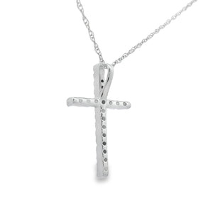 .11ct Diamond Cross Religious Pendant 14KT White Gold