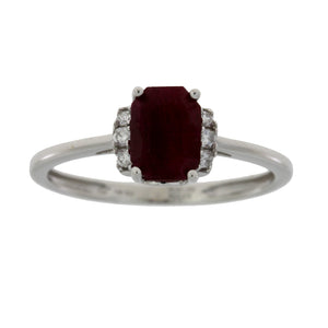 1.38ct Ruby Diamond Ring 14KT White Gold
