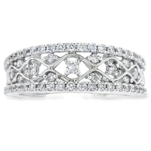 .50ct Diamond Fashion band rings 10KT White Gold
