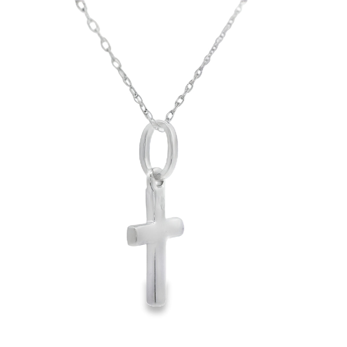 .05ct Diamond Cross Religious Pendant 14KT White Gold