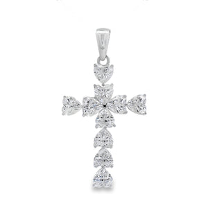 Moissanite Cross Religious Pendant Sterling Silver