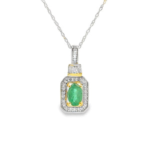 .57ct Emerald Diamond Fashion Pendants 14KT Yellow Gold