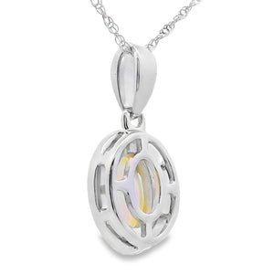 .04ct Opal Diamond Fashion Pendants 10KT White Gold