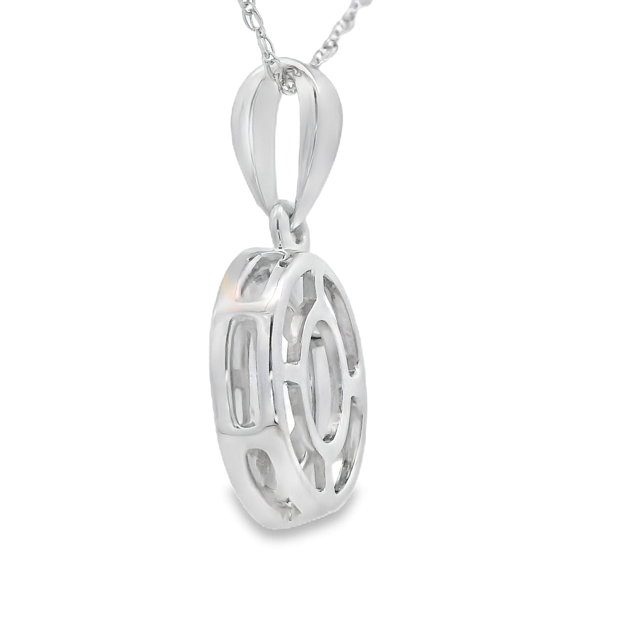 Rose Quartz Diamond Fashion Pendants 10KT White Gold