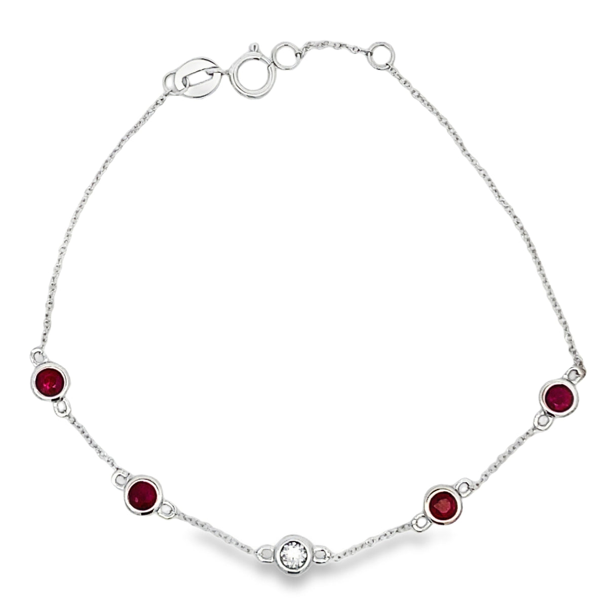 .71ct Ruby Diamond Bracelet 14KT White Gold