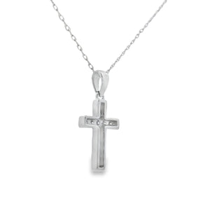 .12ct Diamond Cross Religious Pendant 14KT White Gold