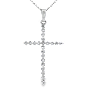 .21ct Diamond Cross Religious Pendant 14KT White Gold