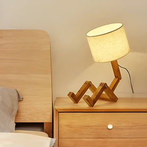 Bamboo Table Lamp | Wooden LED Desk Light Decor