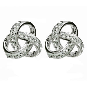 Sterling Silver Trinity Earrings with SW Crystals