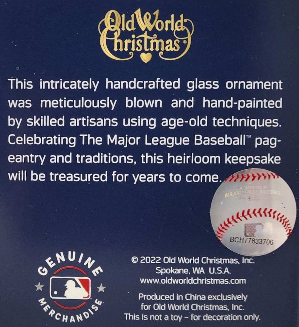 New York Yankees Baseball Cap Glass Ornament