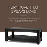 Maven Lane Paulo Wooden Coffee Table in Weathered Black Finish