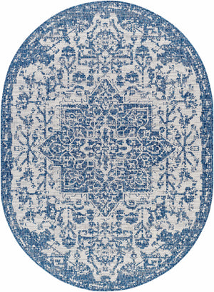 Dark Blue Kilmacolm Indoor & Outdoor Area Rug - Clearance