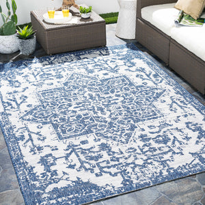 Dark Blue Kilmacolm Indoor & Outdoor Area Rug - Clearance